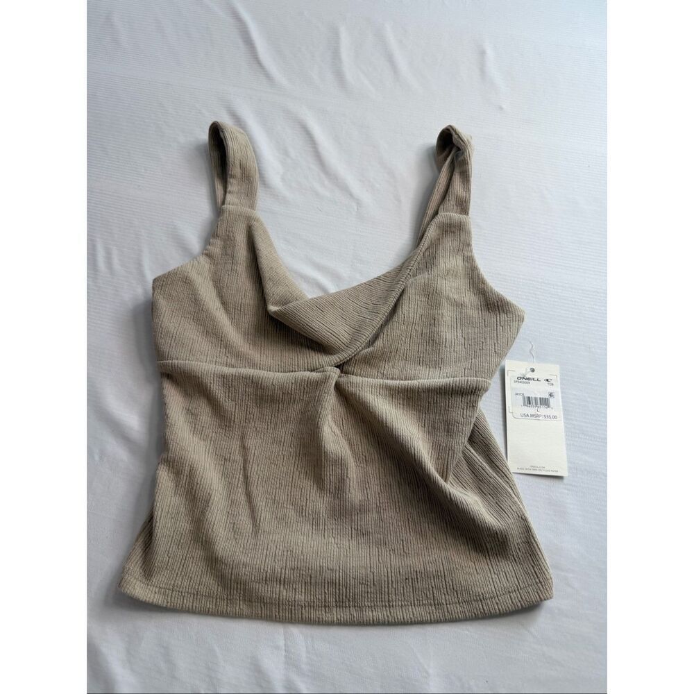 NWT O’Neill Jayde Oatmeal Cropped Tank Top Size Large New